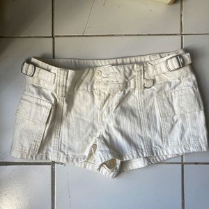 Pacsun low rise cargo mini shorts cream size 27